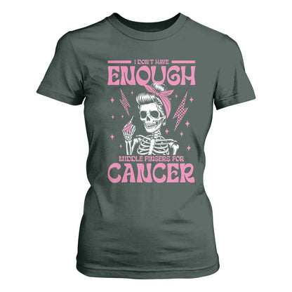 Funny Skeleton Breast Cancer T Shirt For Women I Dont Have Enough Middle Fingers
