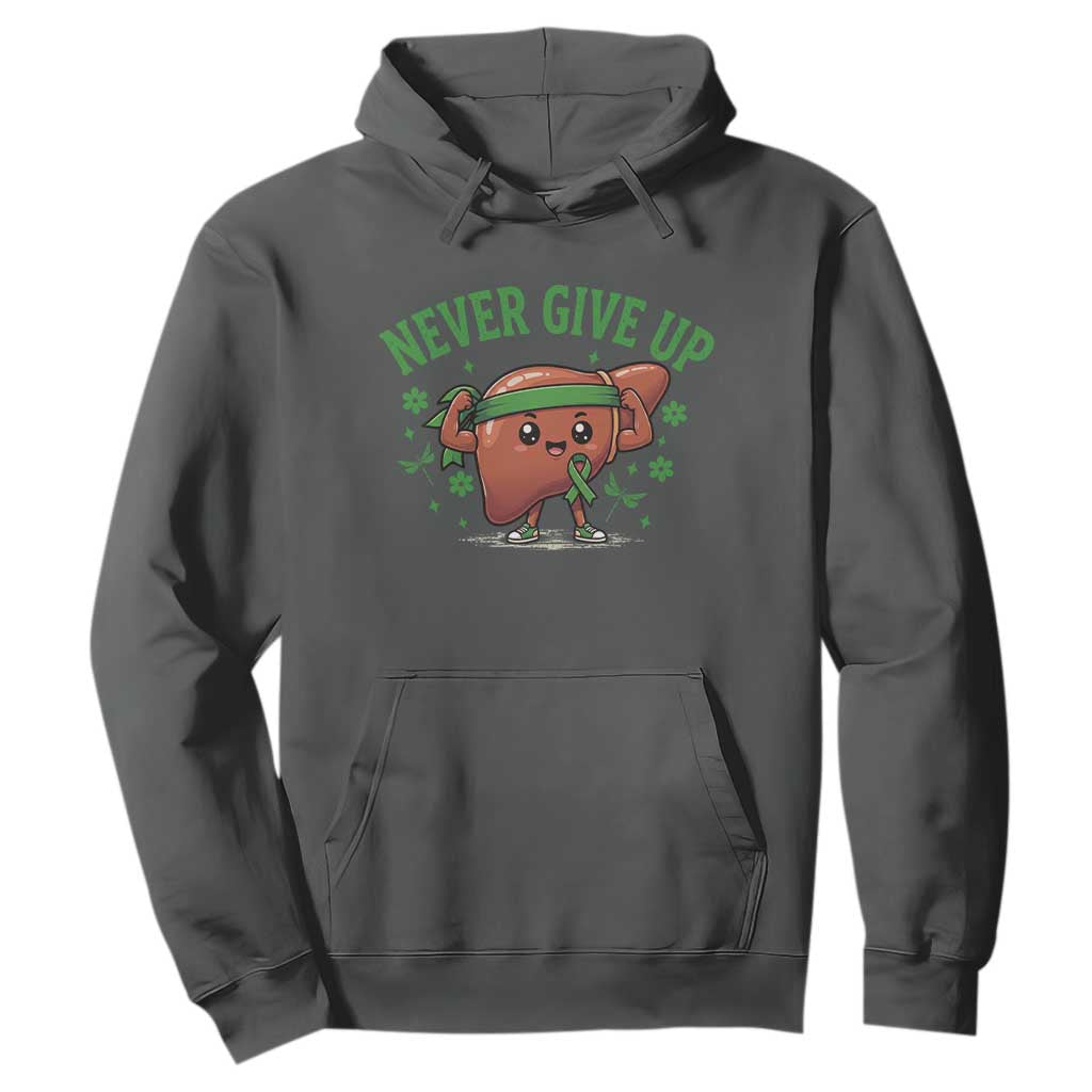 Liver Cancer Transplant Support Hoodie Never Give Up Nurse Gift
