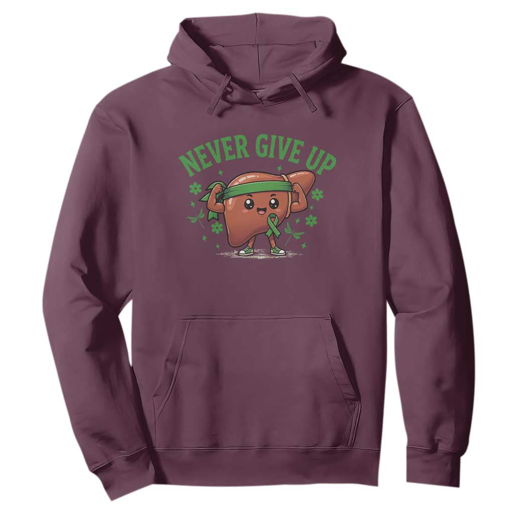 Liver Cancer Transplant Support Hoodie Never Give Up Nurse Gift