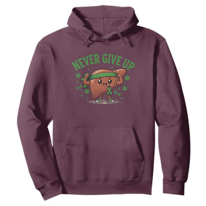 Liver Cancer Transplant Support Hoodie Never Give Up Nurse Gift
