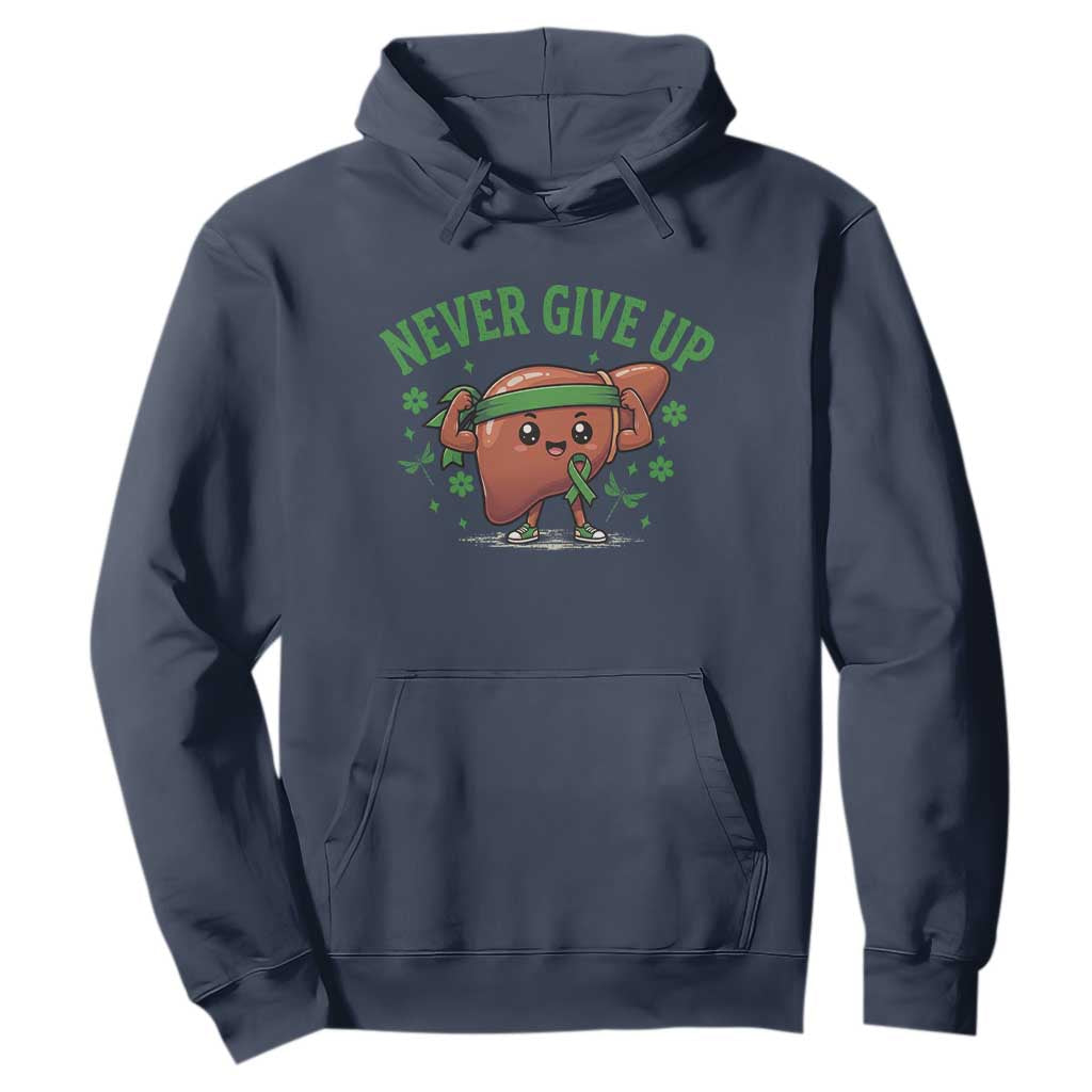 Liver Cancer Transplant Support Hoodie Never Give Up Nurse Gift