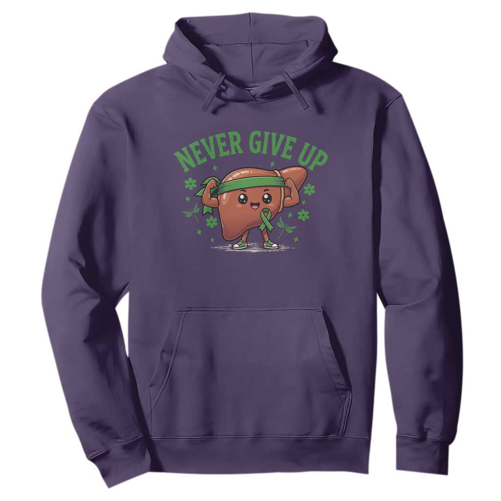 Liver Cancer Transplant Support Hoodie Never Give Up Nurse Gift
