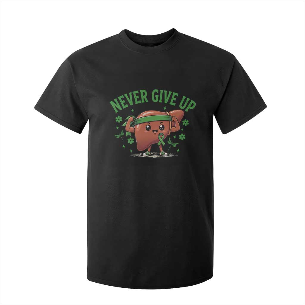 Liver Cancer Transplant Support T Shirt For Kid Never Give Up Nurse Gift