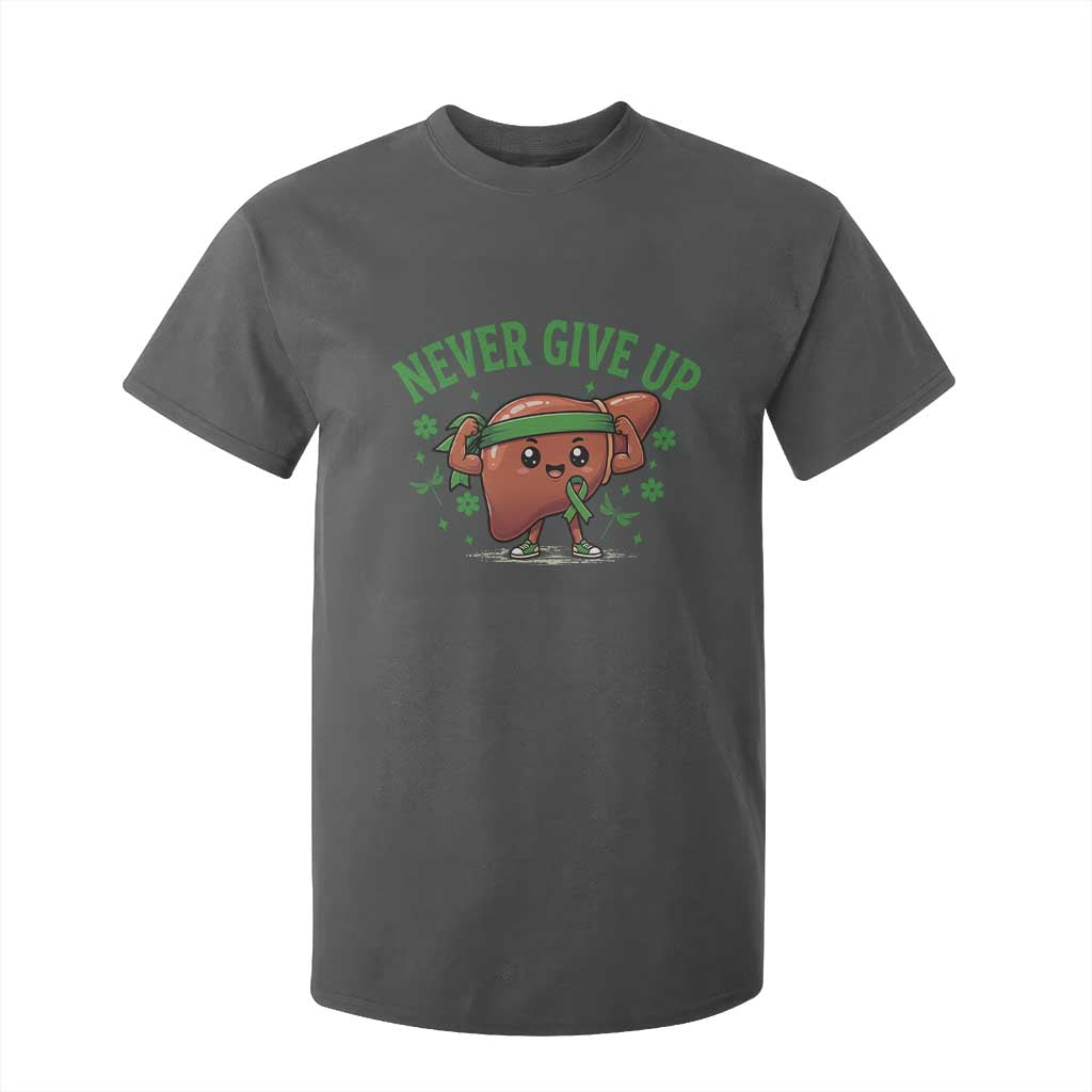 Liver Cancer Transplant Support T Shirt For Kid Never Give Up Nurse Gift