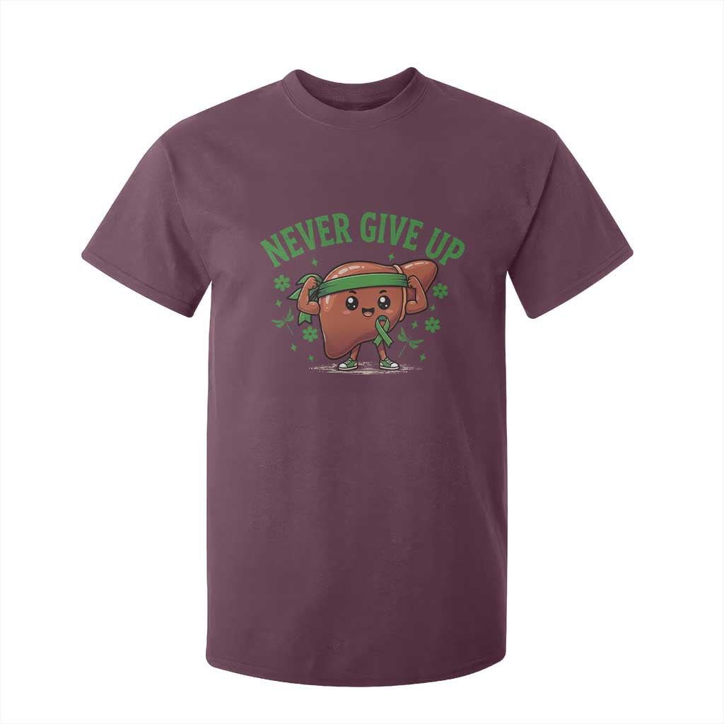 Liver Cancer Transplant Support T Shirt For Kid Never Give Up Nurse Gift