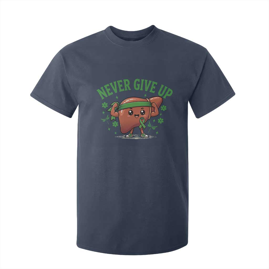 Liver Cancer Transplant Support T Shirt For Kid Never Give Up Nurse Gift