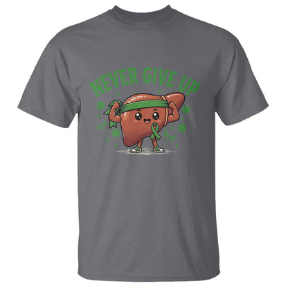 Liver Cancer Transplant Support T Shirt Never Give Up Nurse Gift