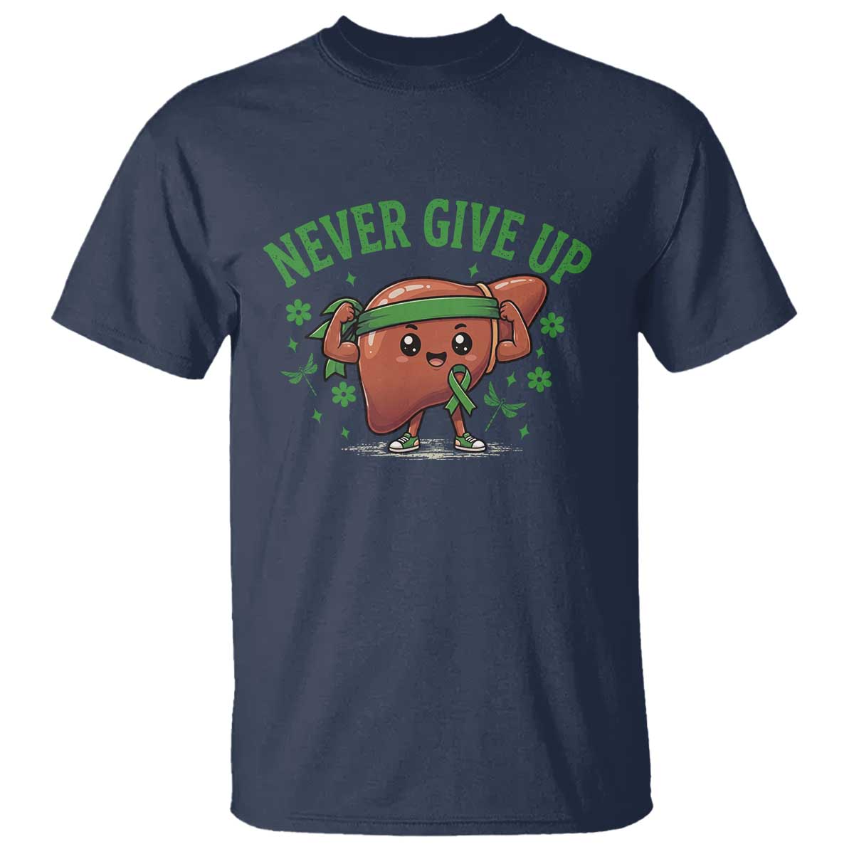 Liver Cancer Transplant Support T Shirt Never Give Up Nurse Gift