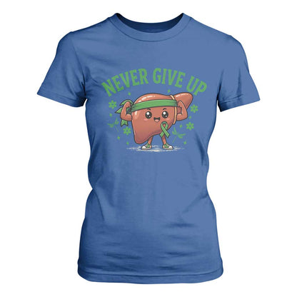 Liver Cancer Transplant Support T Shirt For Women Never Give Up Nurse Gift