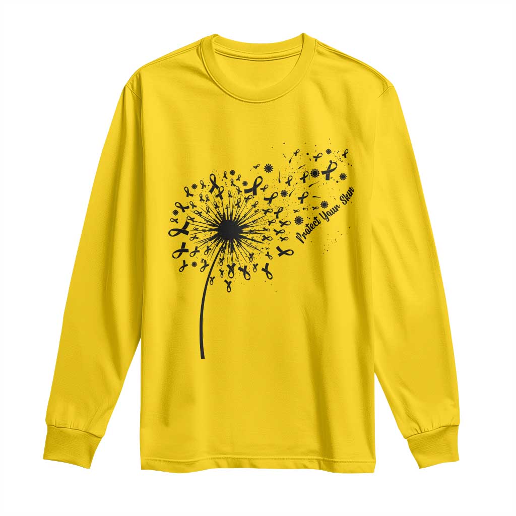 Protect Your Skin Long Sleeve Shirt Melanoma Support Dandelion Gift