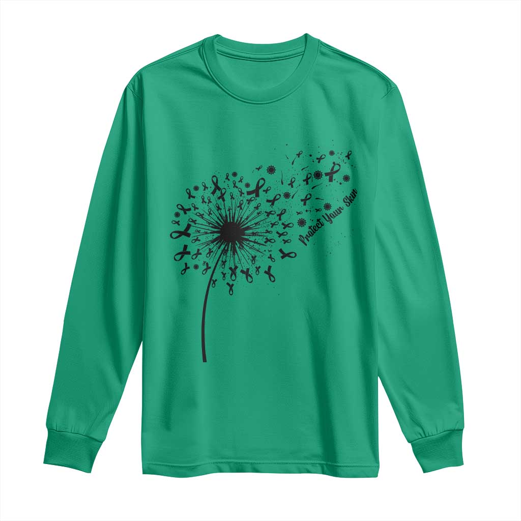 Protect Your Skin Long Sleeve Shirt Melanoma Support Dandelion Gift