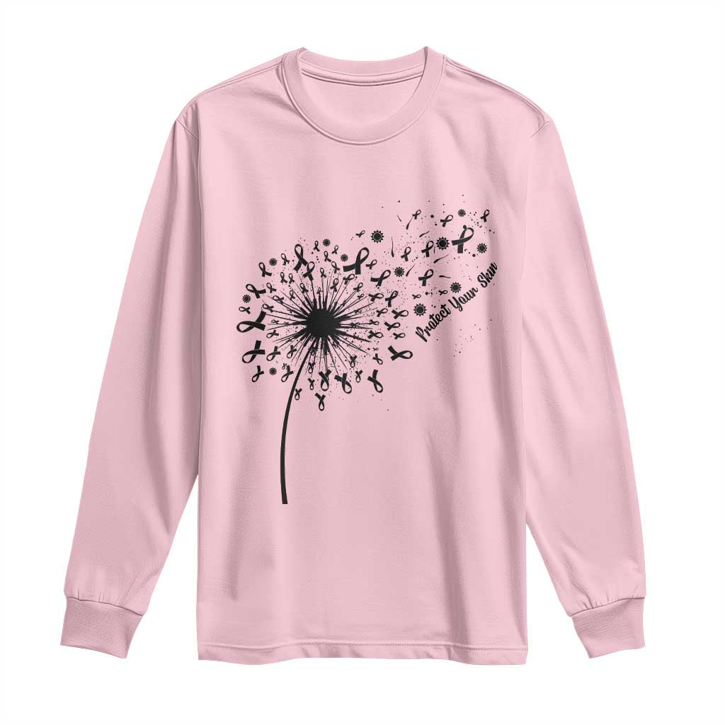 Protect Your Skin Long Sleeve Shirt Melanoma Support Dandelion Gift