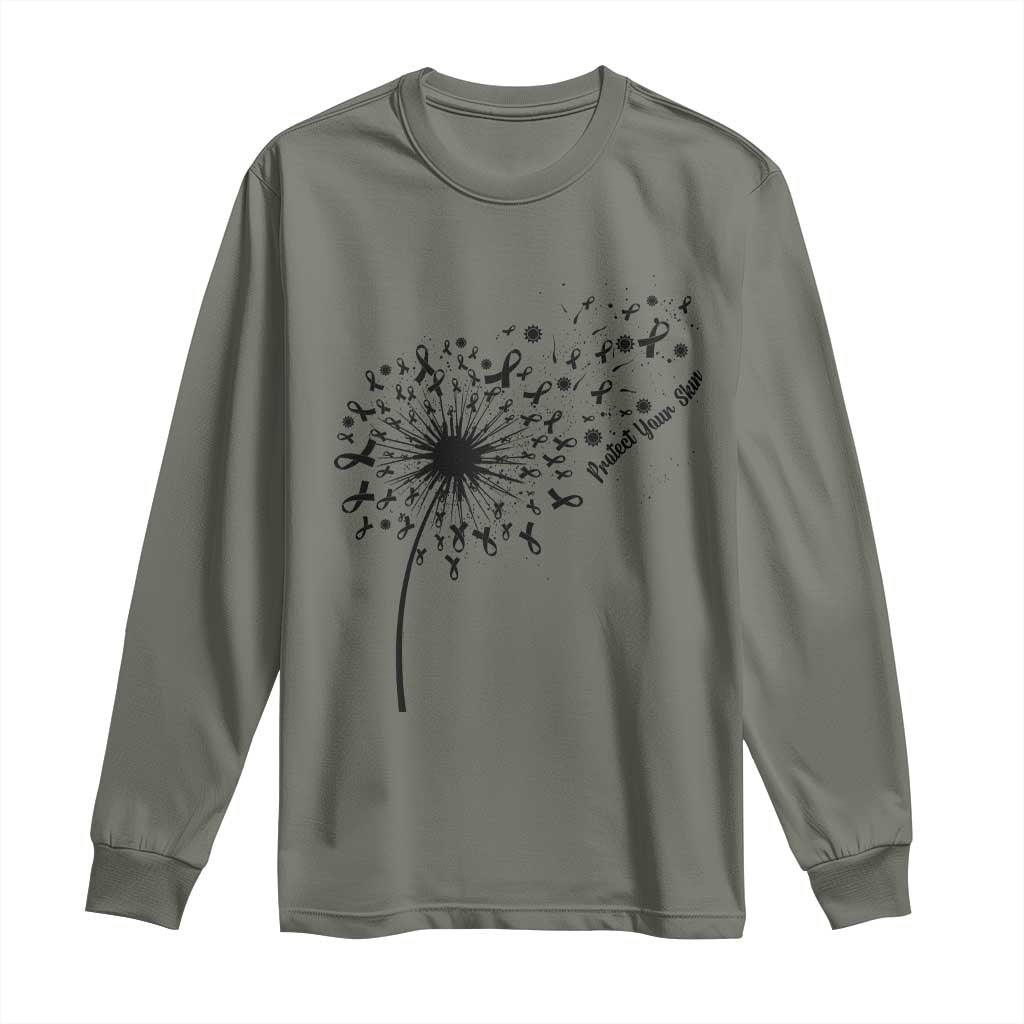 Protect Your Skin Long Sleeve Shirt Melanoma Support Dandelion Gift