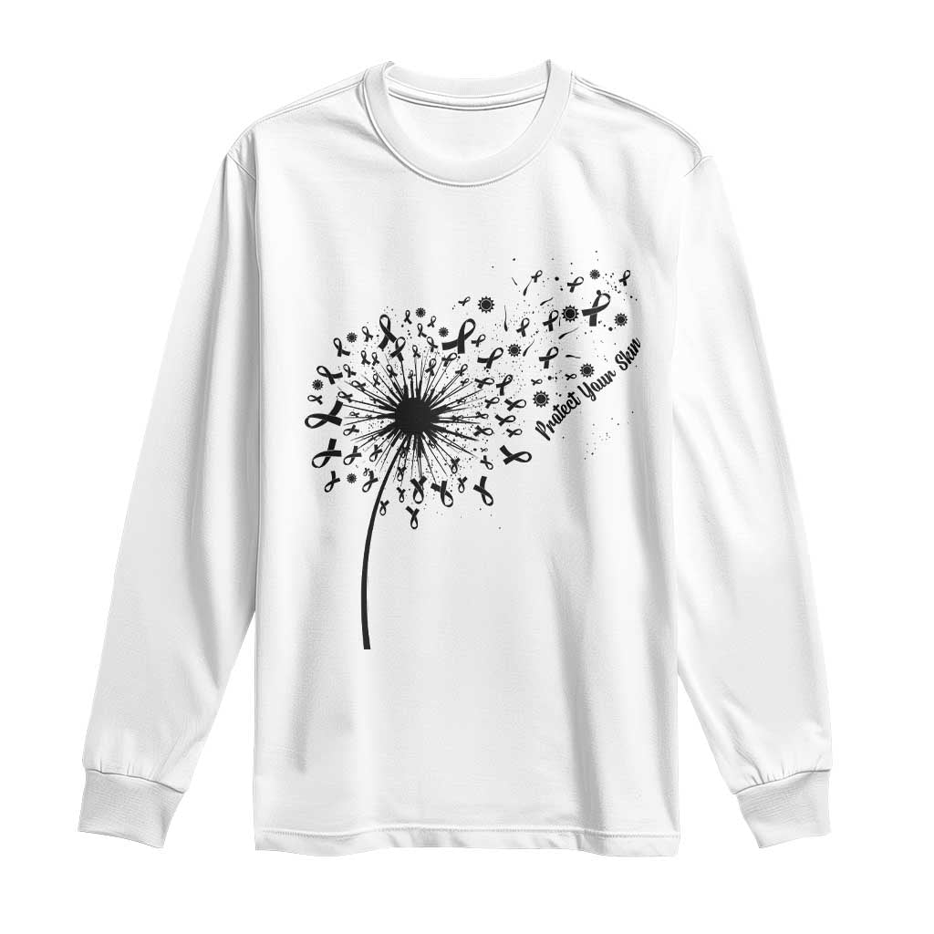 Protect Your Skin Long Sleeve Shirt Melanoma Support Dandelion Gift