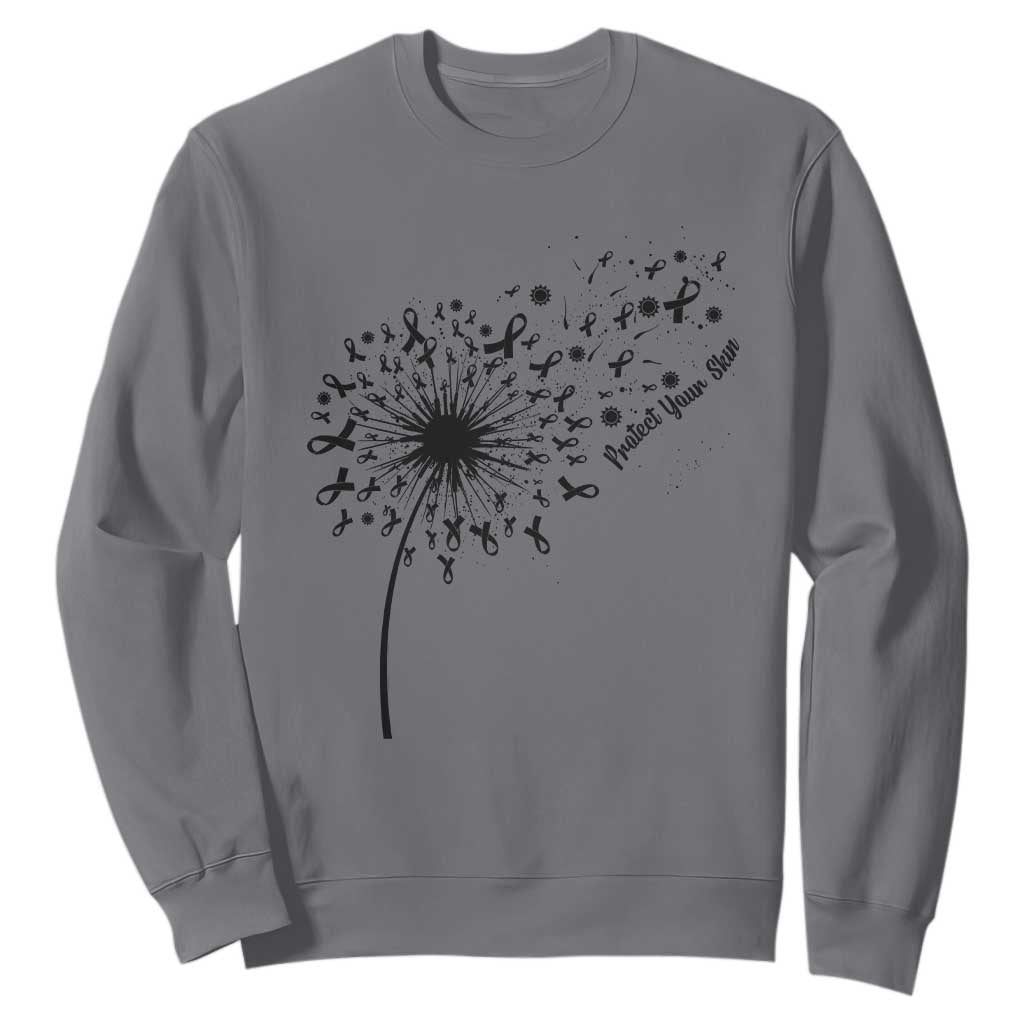 Protect Your Skin Sweatshirt Melanoma Support Dandelion Gift