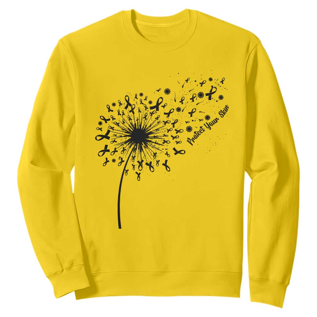 Protect Your Skin Sweatshirt Melanoma Support Dandelion Gift