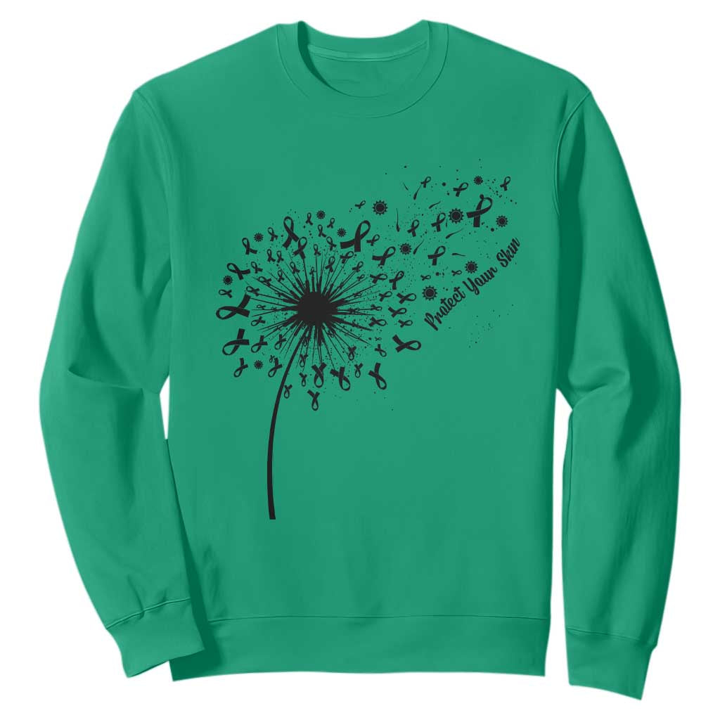 Protect Your Skin Sweatshirt Melanoma Support Dandelion Gift