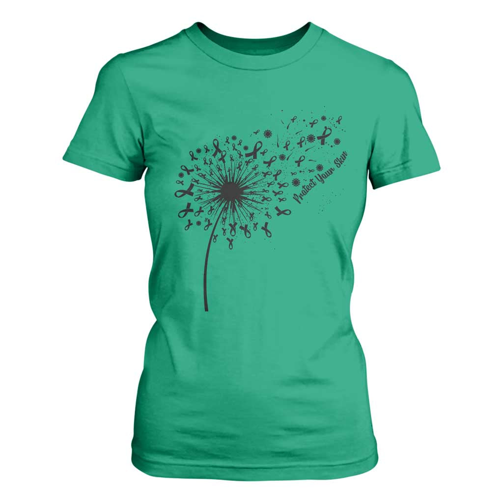 Protect Your Skin T Shirt For Women Melanoma Support Dandelion Gift