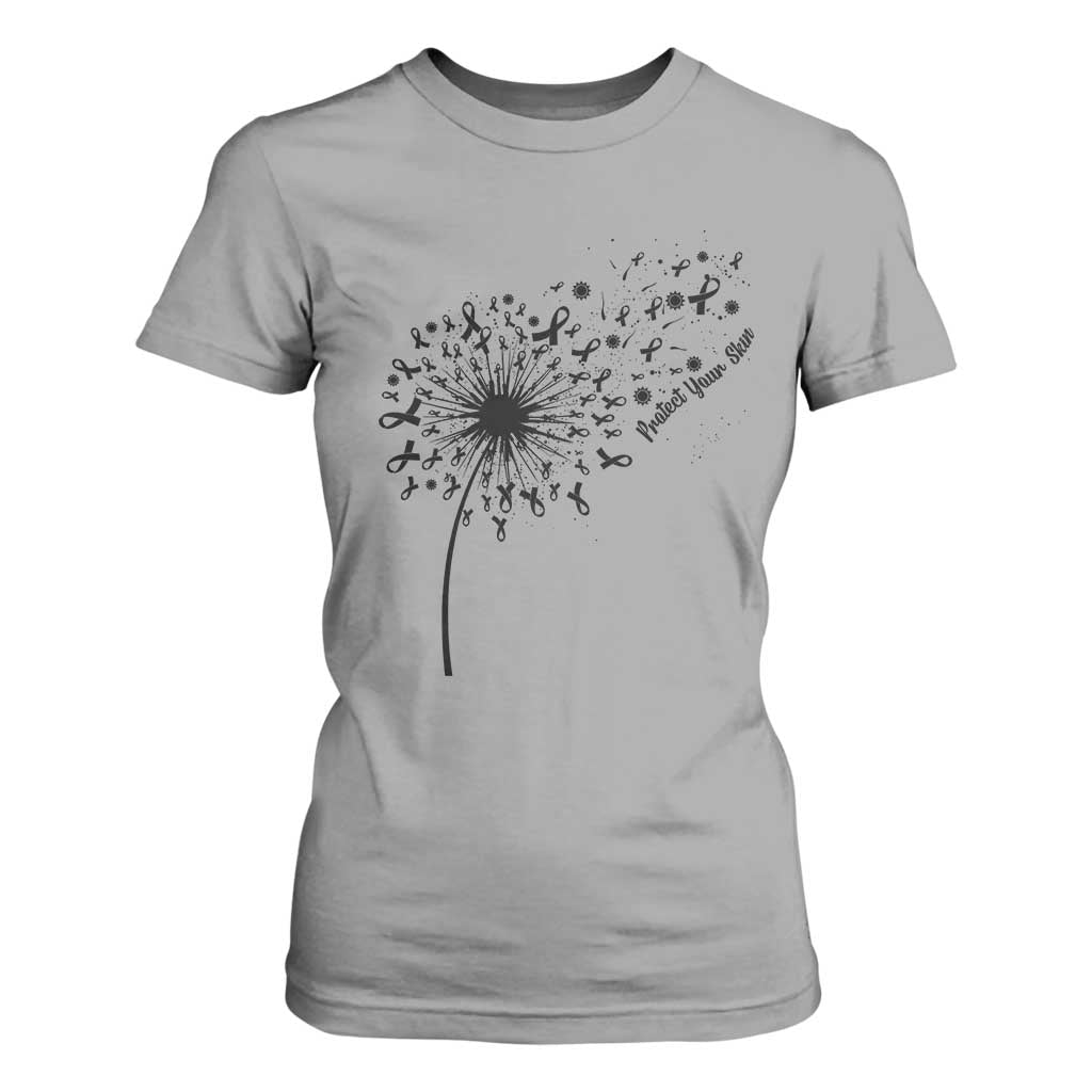 Protect Your Skin T Shirt For Women Melanoma Support Dandelion Gift