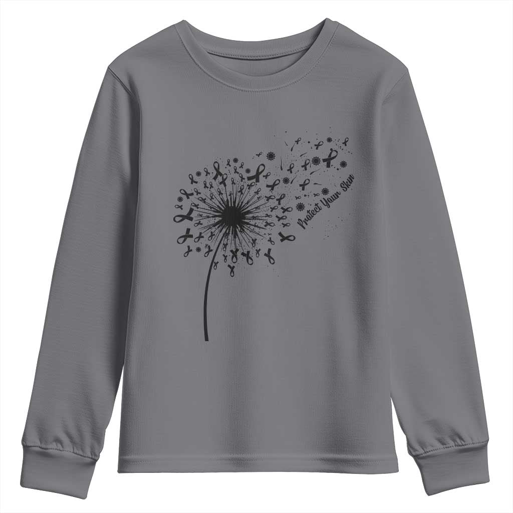 Protect Your Skin Youth Sweatshirt Melanoma Support Dandelion Gift
