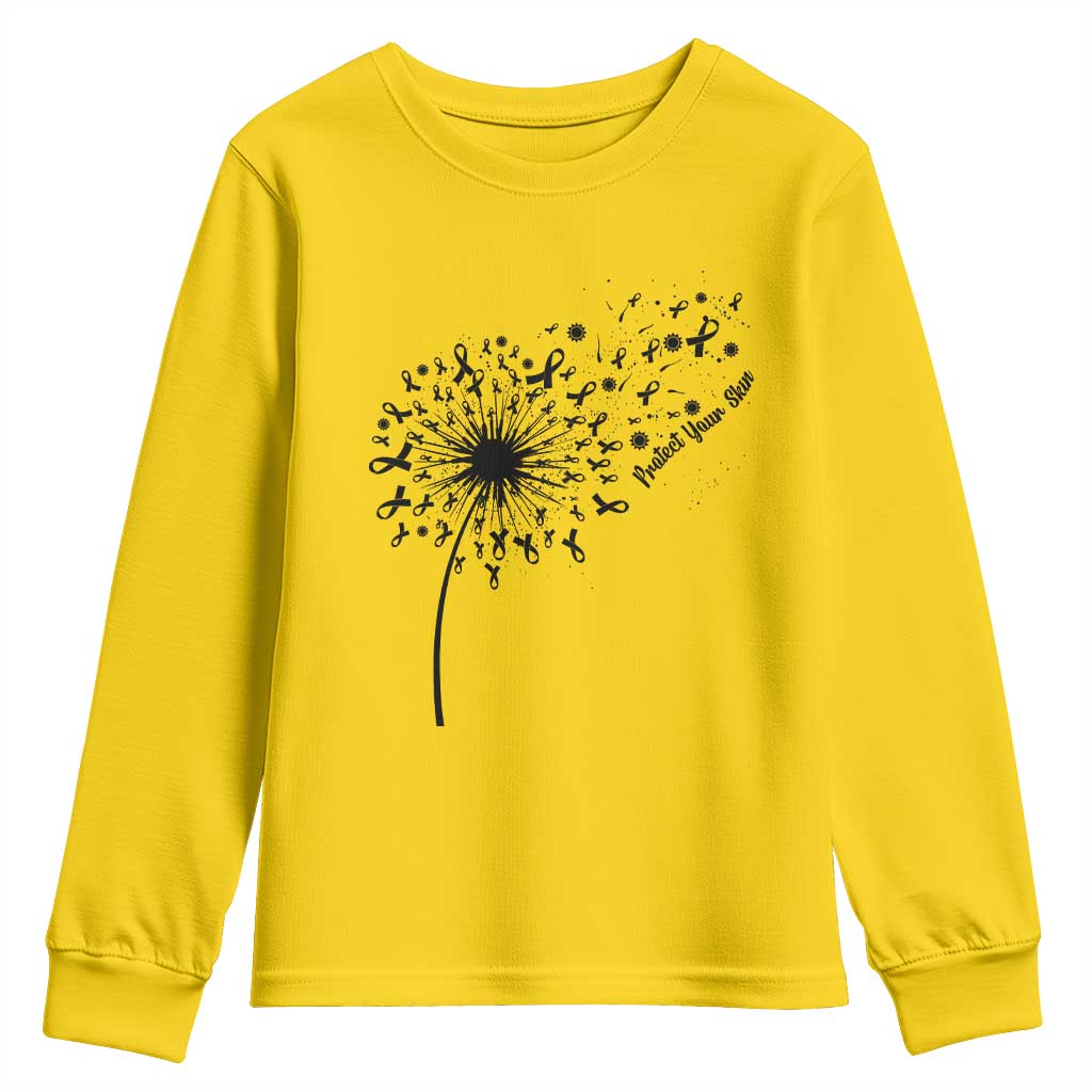 Protect Your Skin Youth Sweatshirt Melanoma Support Dandelion Gift