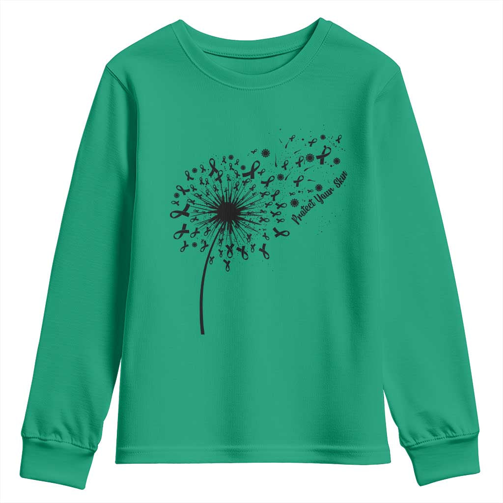 Protect Your Skin Youth Sweatshirt Melanoma Support Dandelion Gift
