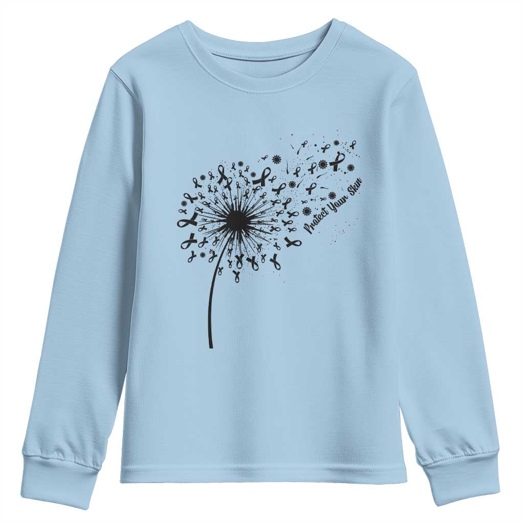 Protect Your Skin Youth Sweatshirt Melanoma Support Dandelion Gift