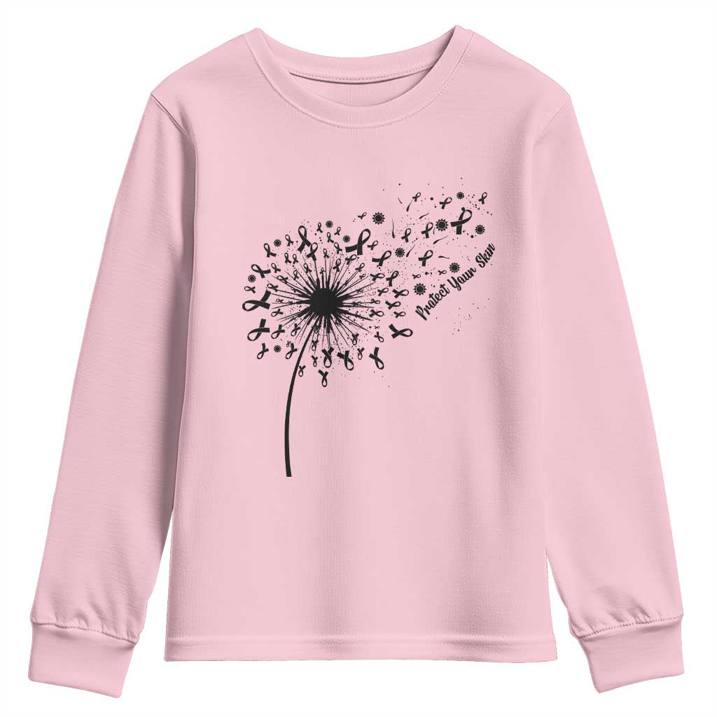 Protect Your Skin Youth Sweatshirt Melanoma Support Dandelion Gift
