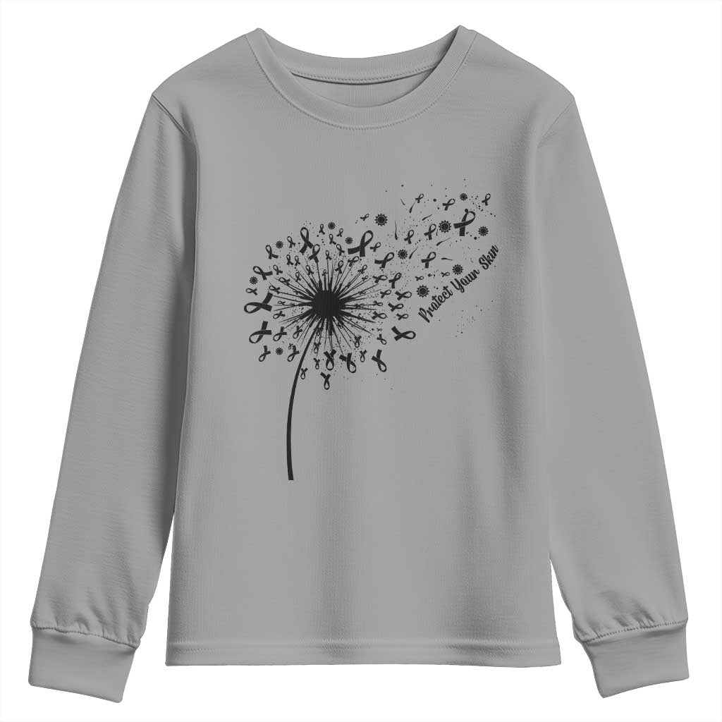 Protect Your Skin Youth Sweatshirt Melanoma Support Dandelion Gift
