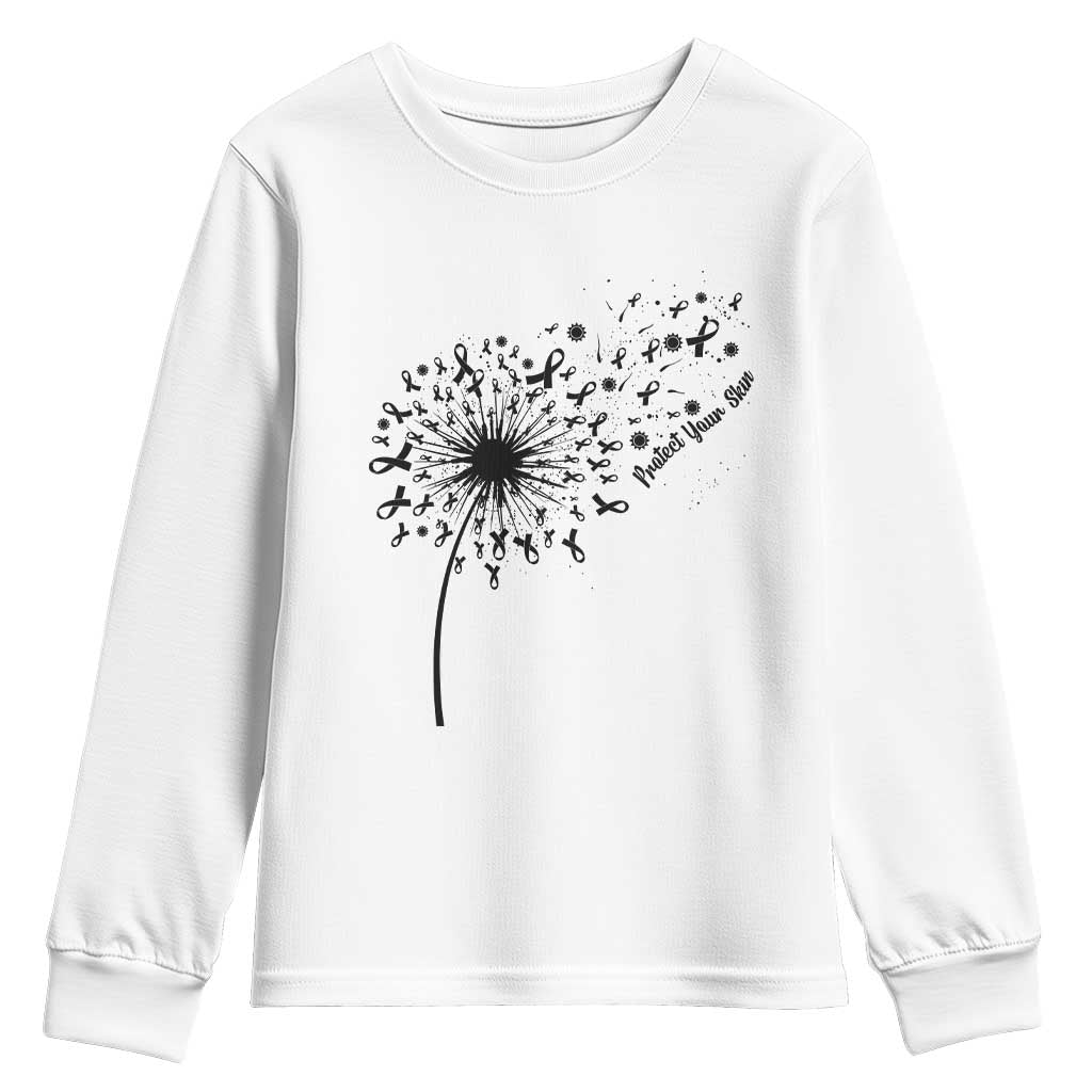 Protect Your Skin Youth Sweatshirt Melanoma Support Dandelion Gift