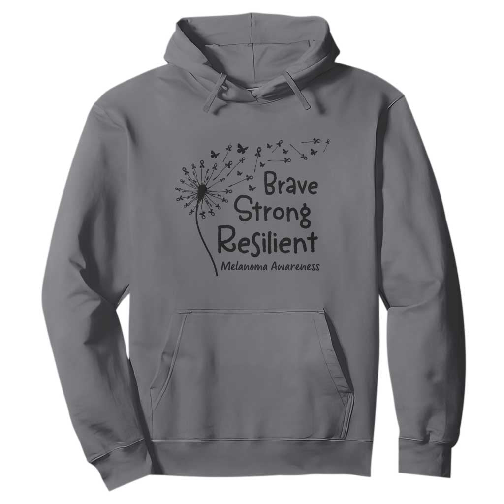 Brave Strong Resilient Hoodie Melanoma Warrior Dandelion Gift
