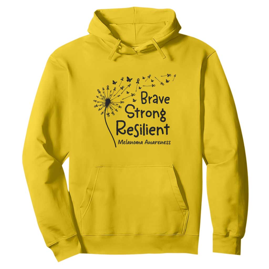 Brave Strong Resilient Hoodie Melanoma Warrior Dandelion Gift