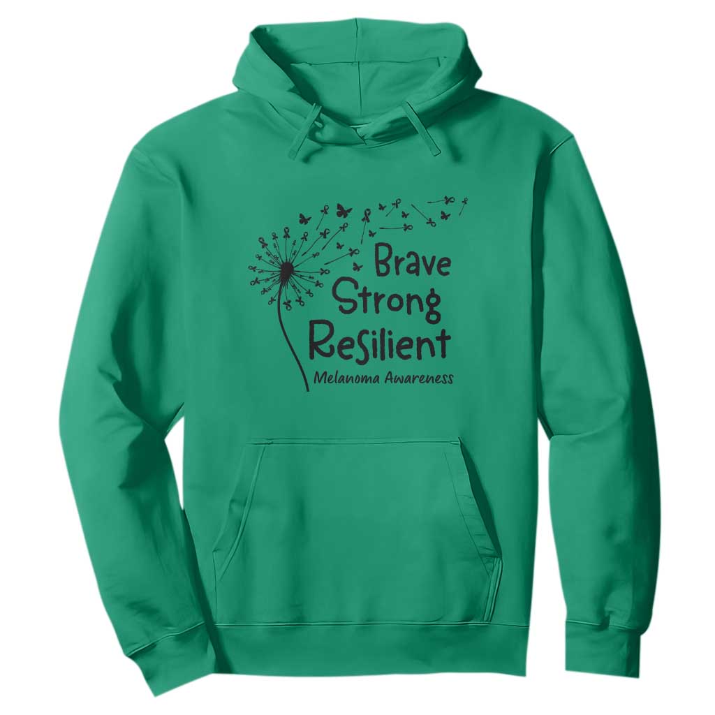 Brave Strong Resilient Hoodie Melanoma Warrior Dandelion Gift