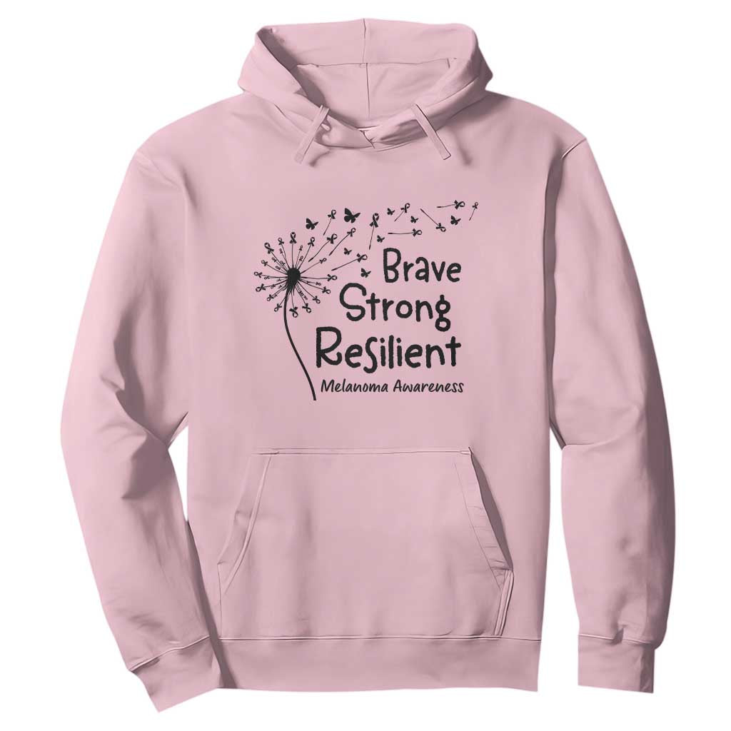 Brave Strong Resilient Hoodie Melanoma Warrior Dandelion Gift