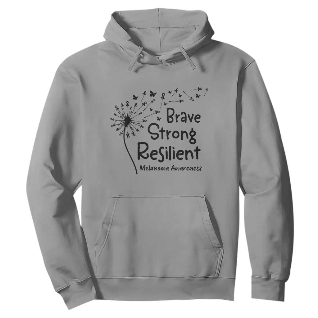 Brave Strong Resilient Hoodie Melanoma Warrior Dandelion Gift