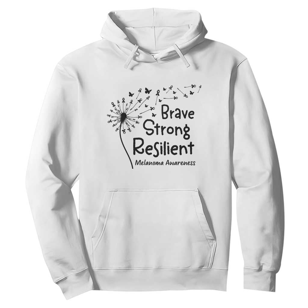 Brave Strong Resilient Hoodie Melanoma Warrior Dandelion Gift