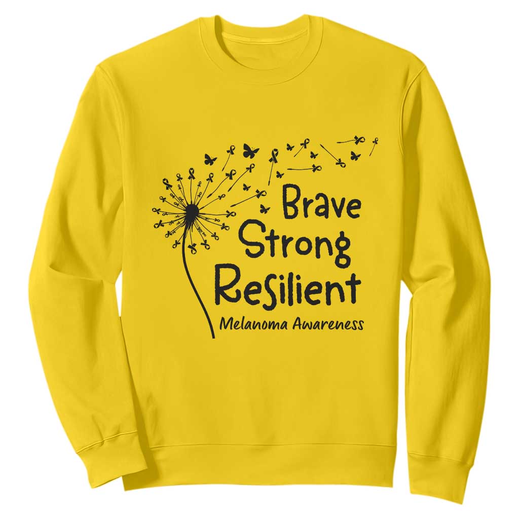 Brave Strong Resilient Sweatshirt Melanoma Warrior Dandelion Gift