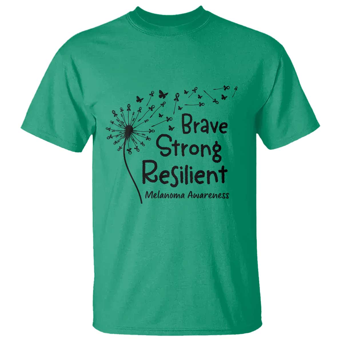 Brave Strong Resilient T Shirt Melanoma Warrior Dandelion Gift