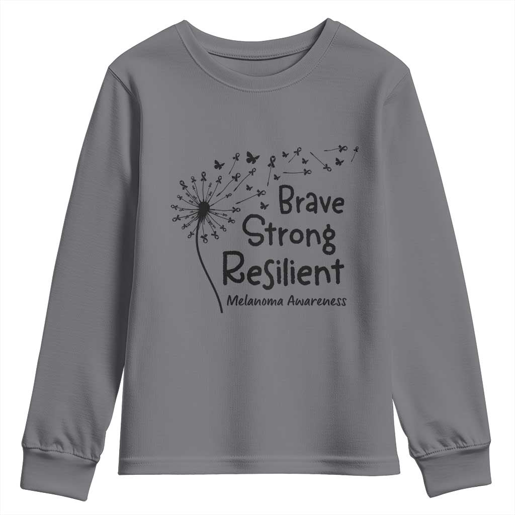 Brave Strong Resilient Youth Sweatshirt Melanoma Warrior Dandelion Gift