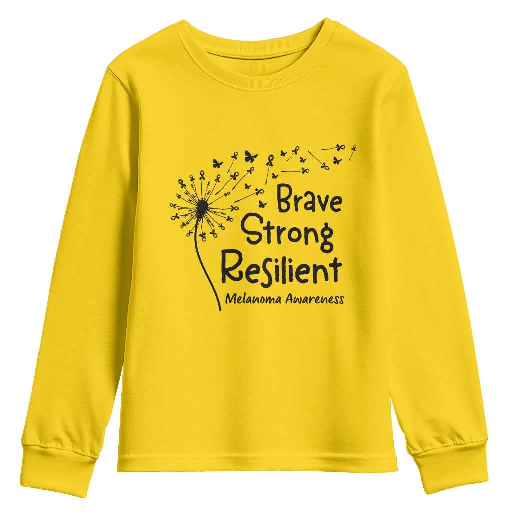 Brave Strong Resilient Youth Sweatshirt Melanoma Warrior Dandelion Gift