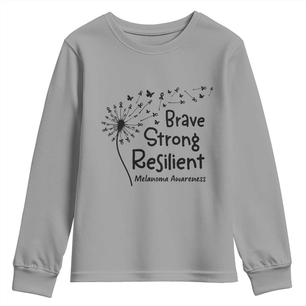 Brave Strong Resilient Youth Sweatshirt Melanoma Warrior Dandelion Gift