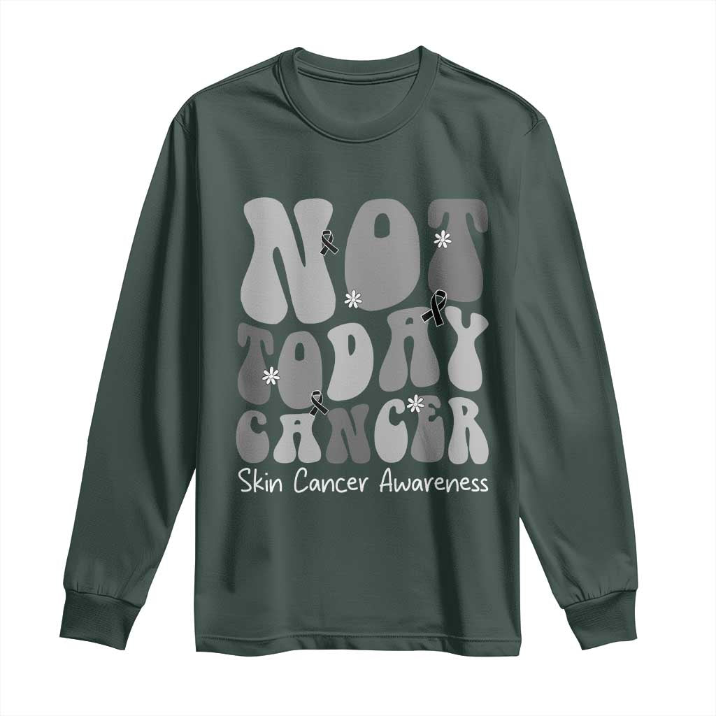 Not Today Melanoma Warrior Skeleton Cancer Fighter Long Sleeve Shirt