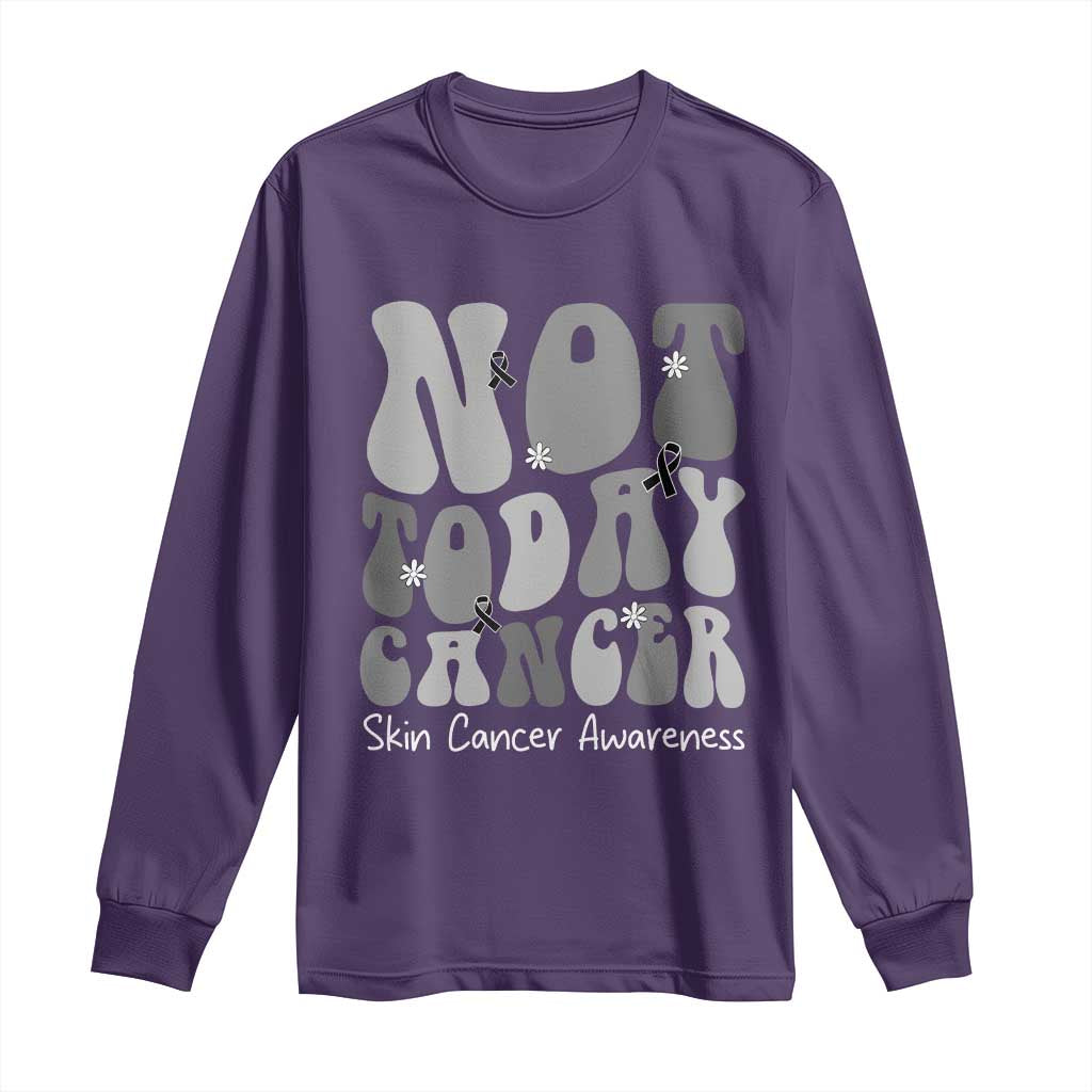 Not Today Melanoma Warrior Skeleton Cancer Fighter Long Sleeve Shirt