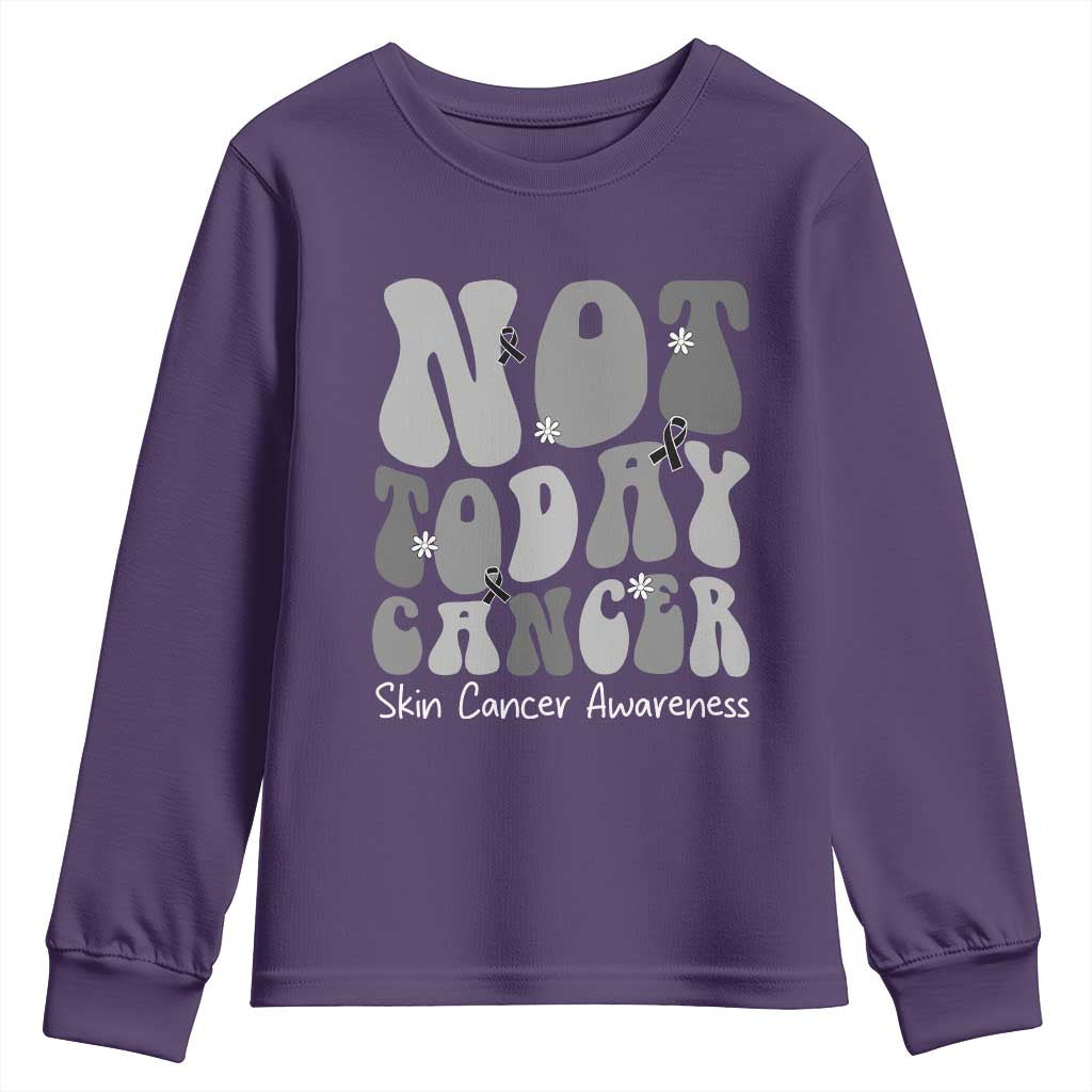 Not Today Melanoma Warrior Skeleton Cancer Fighter Youth Sweatshirt