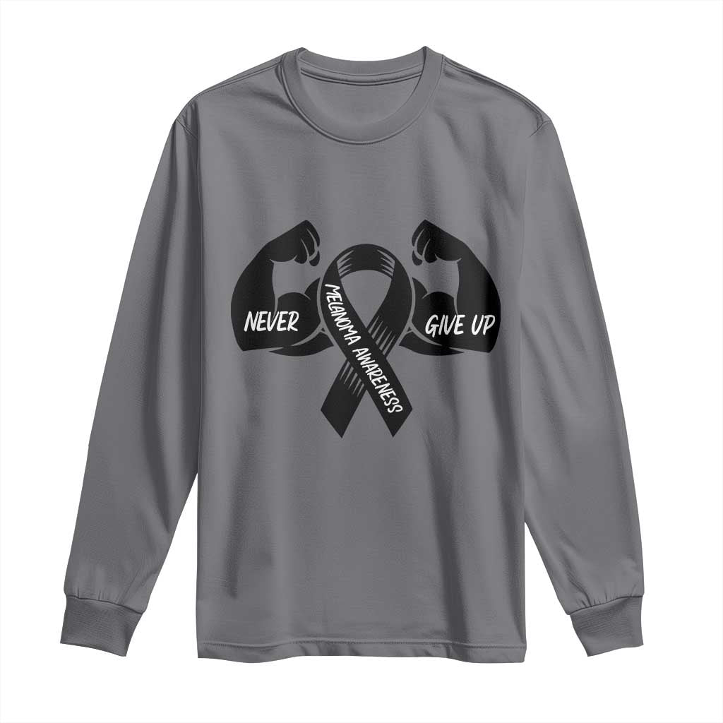 Melanoma Warrior Long Sleeve Shirt Never Give Up
