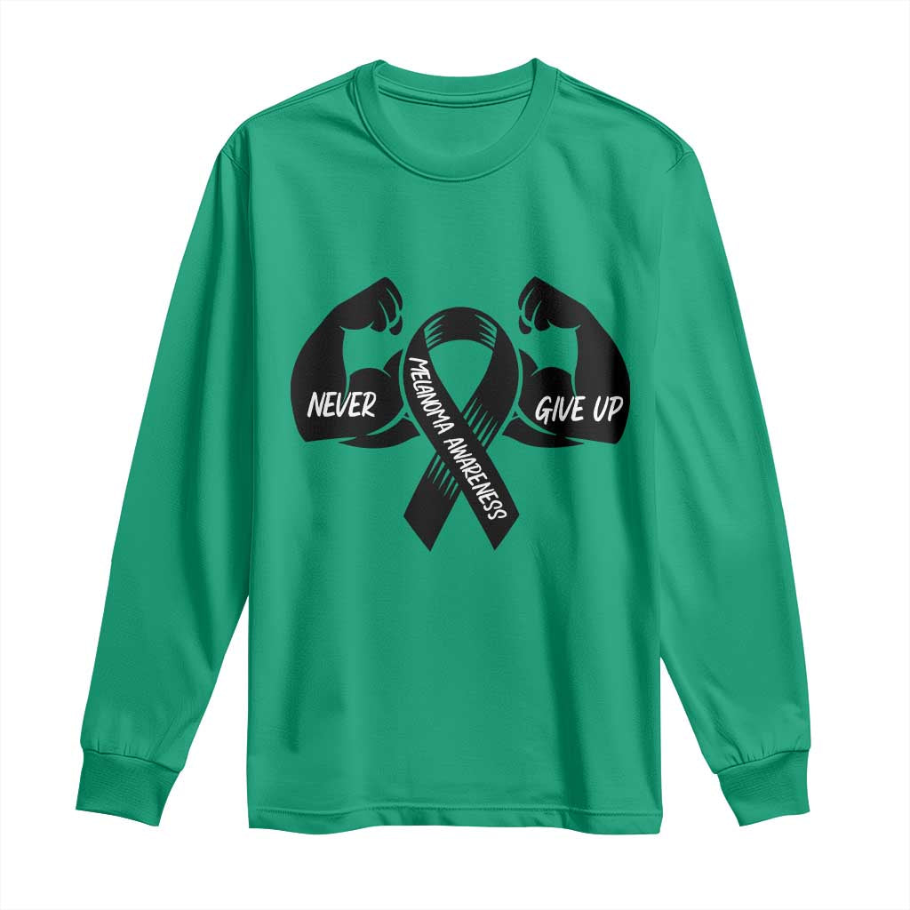 Melanoma Warrior Long Sleeve Shirt Never Give Up
