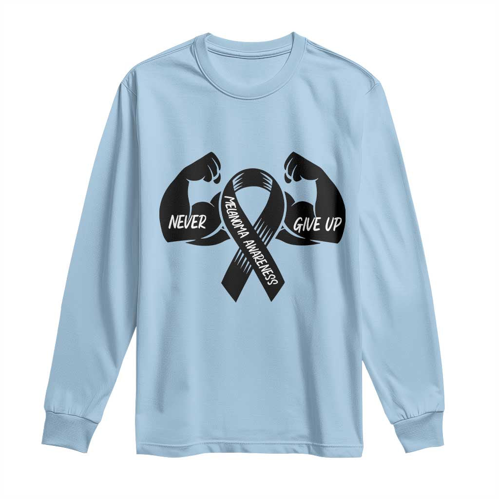 Melanoma Warrior Long Sleeve Shirt Never Give Up