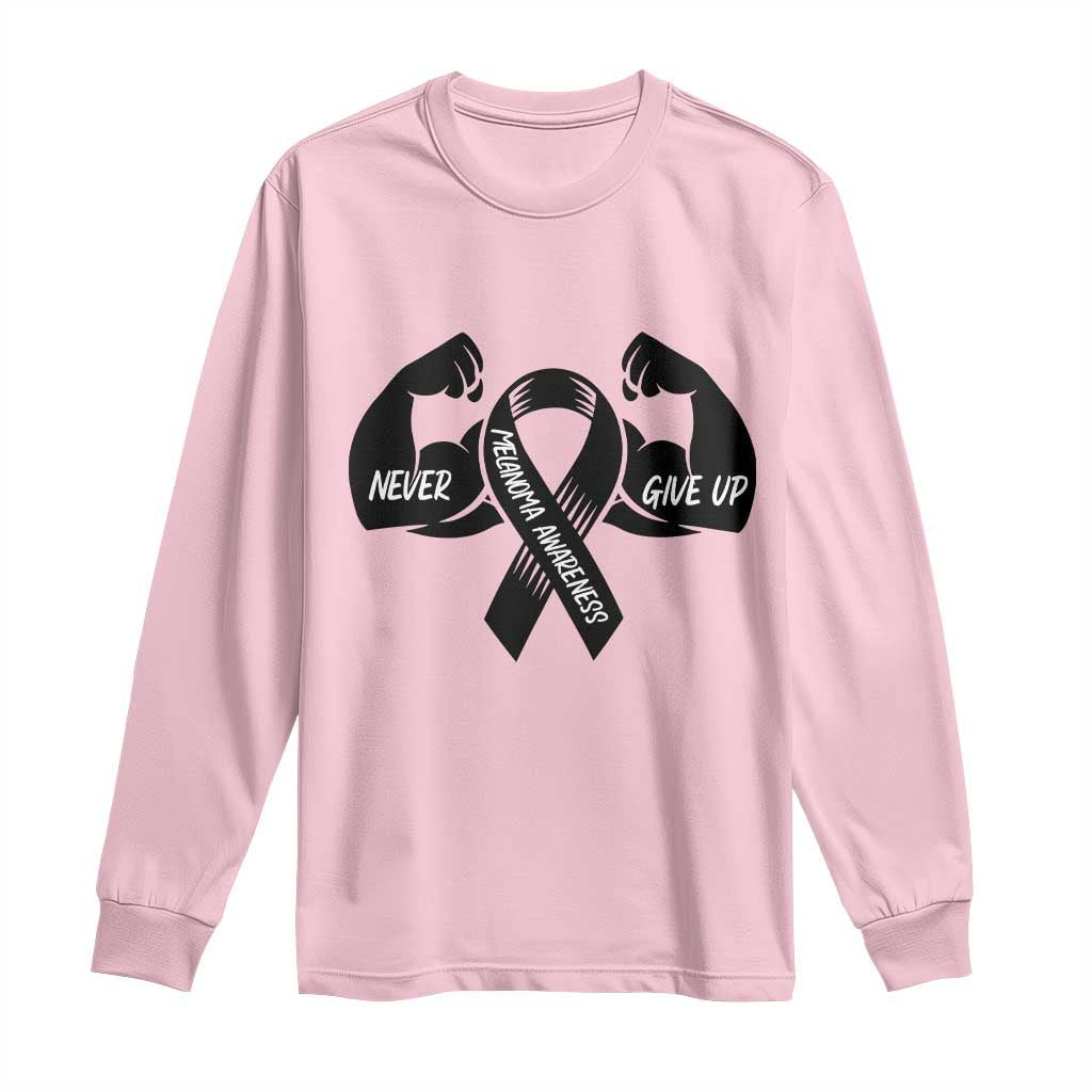 Melanoma Warrior Long Sleeve Shirt Never Give Up