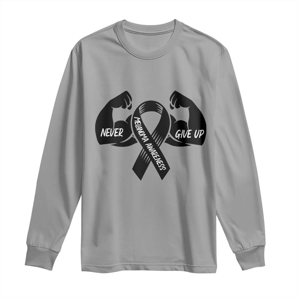 Melanoma Warrior Long Sleeve Shirt Never Give Up