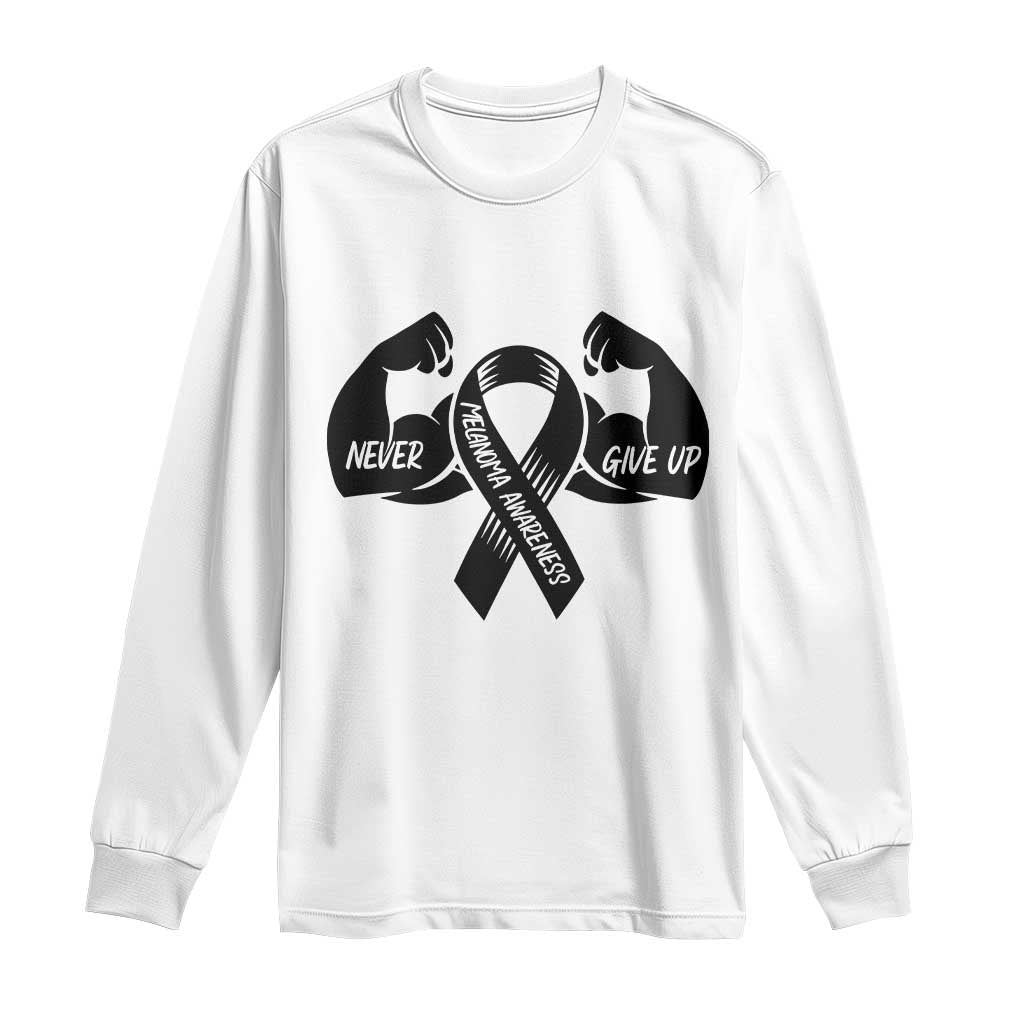 Melanoma Warrior Long Sleeve Shirt Never Give Up